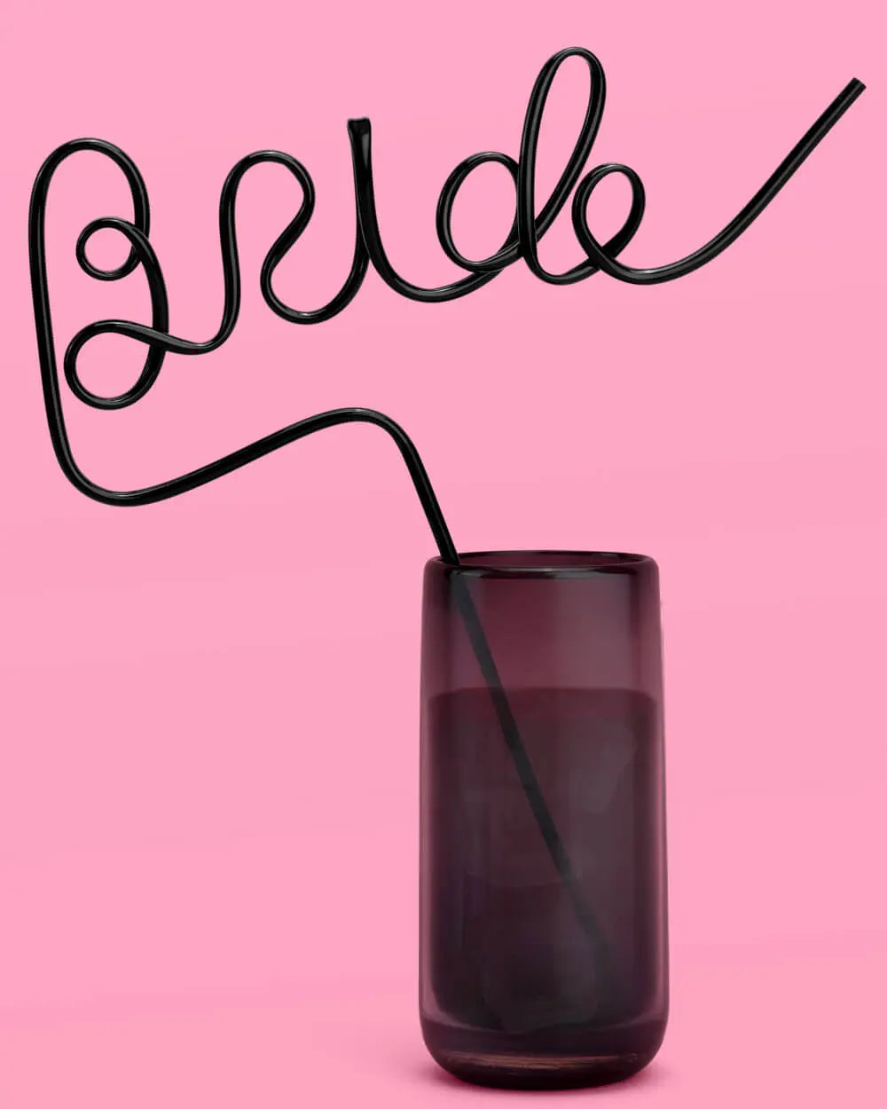 Bride or Die Straw - XL black Bride straw xo, Fetti