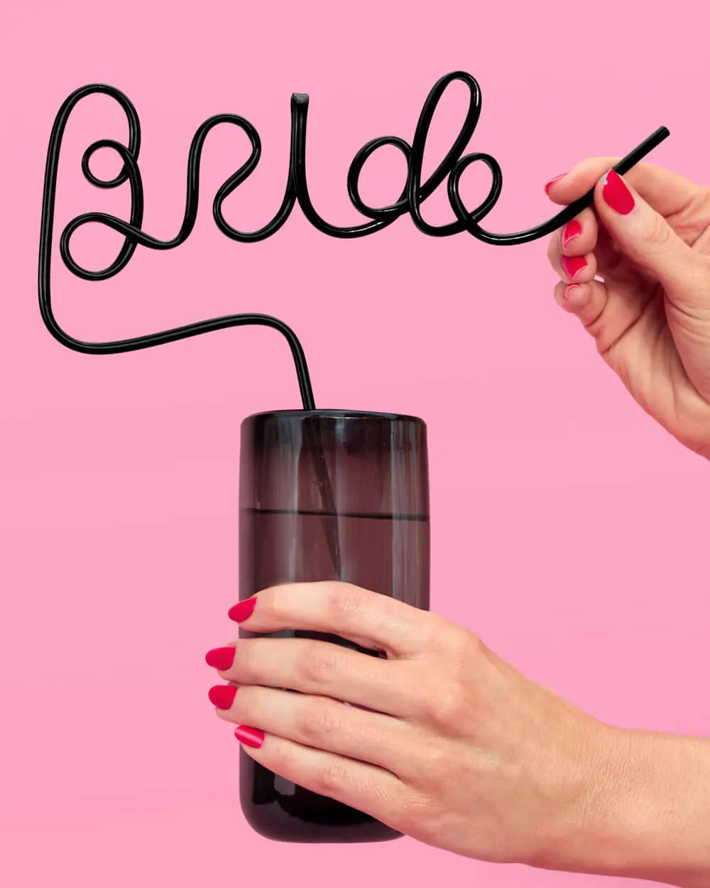 Bride or Die Straw - XL black Bride straw xo, Fetti