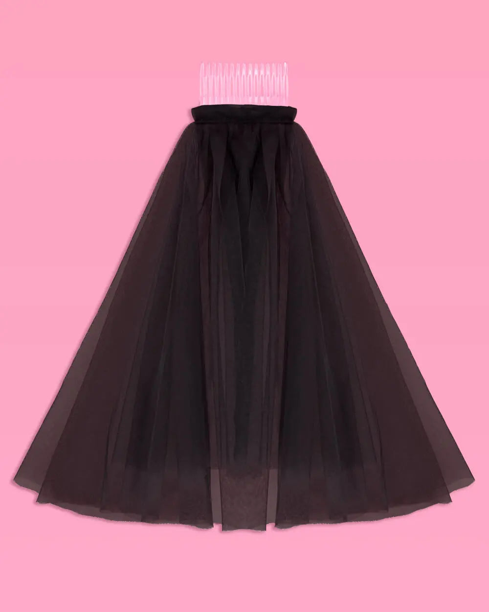 Bride or Die Veil - black tulle veil xo, Fetti