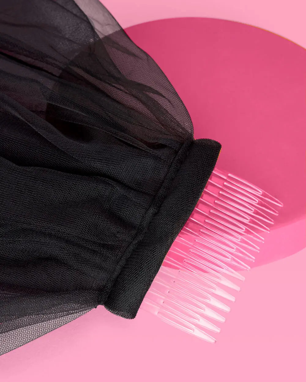 Bride or Die Veil - black tulle veil xo, Fetti