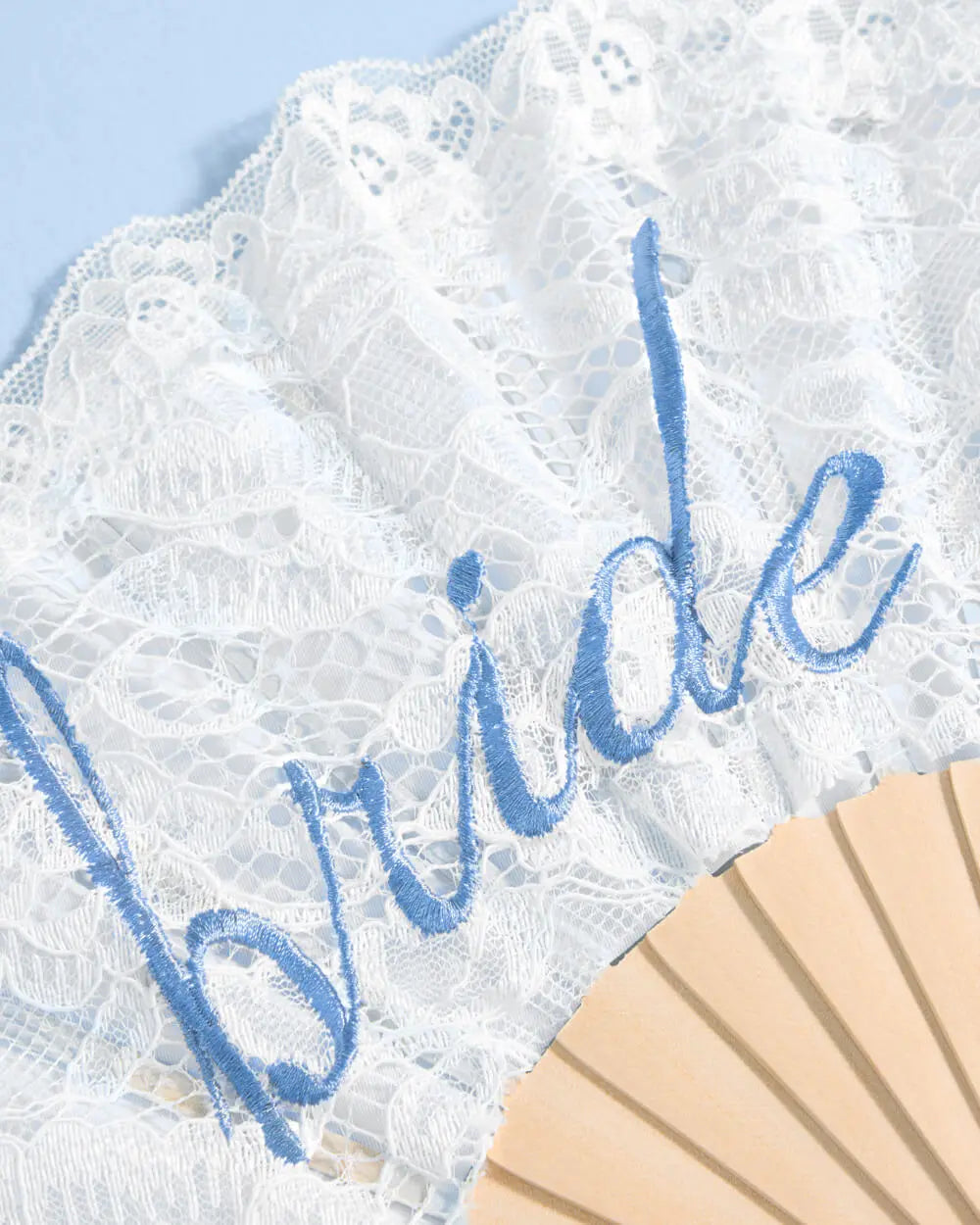 Bride to Be Fan - lace embroidered folding fan xo, Fetti