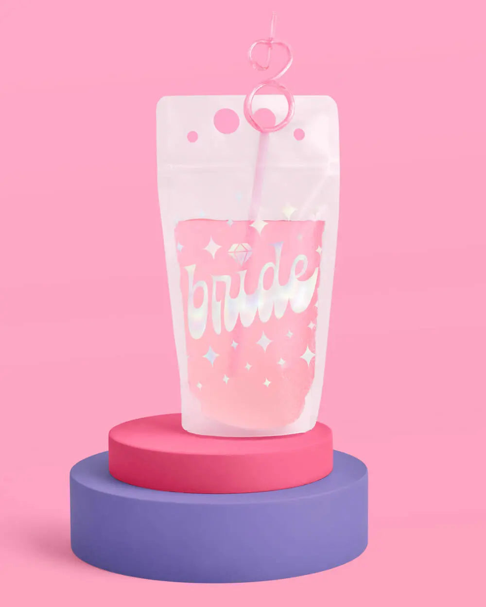 Bride's Besties Sippers - 15 pouches + straws xo, Fetti