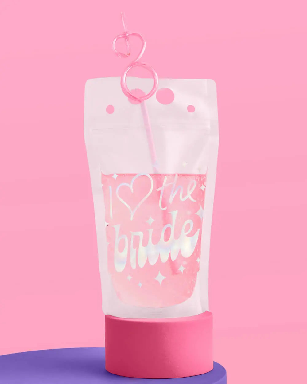 Bride's Besties Sippers - 15 pouches + straws xo, Fetti