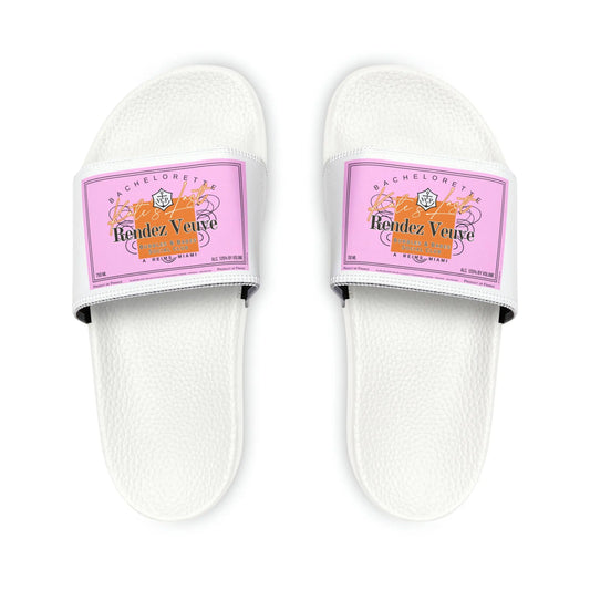 Bride’s Last Rendez Veuve Personalized Women's Slide Sandals Printify