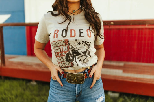 Bronc Bustin' Rodeo 1946 Graphic Tee Wild Junkie