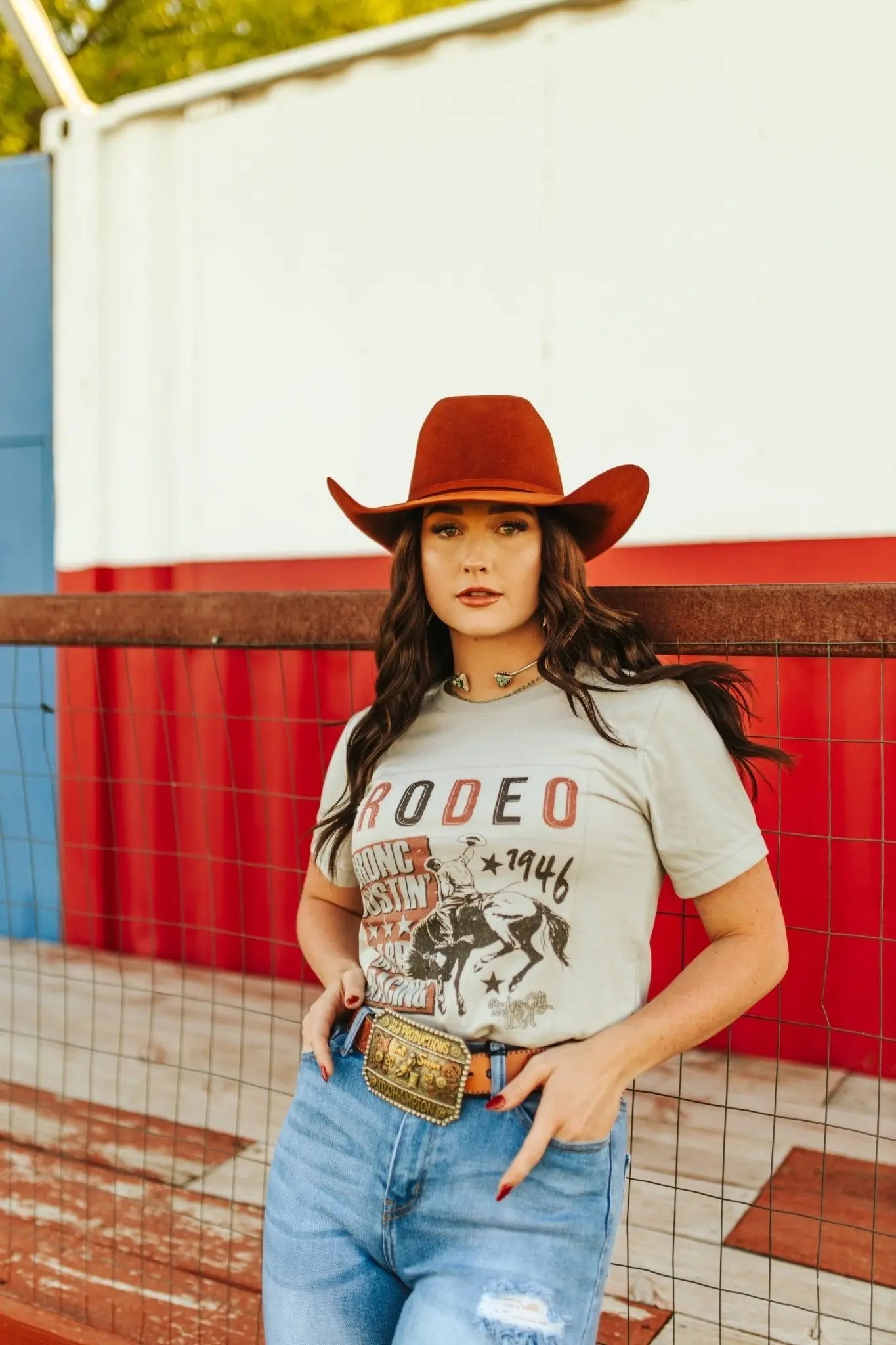 Bronc Bustin' Rodeo 1946 Graphic Tee Wild Junkie