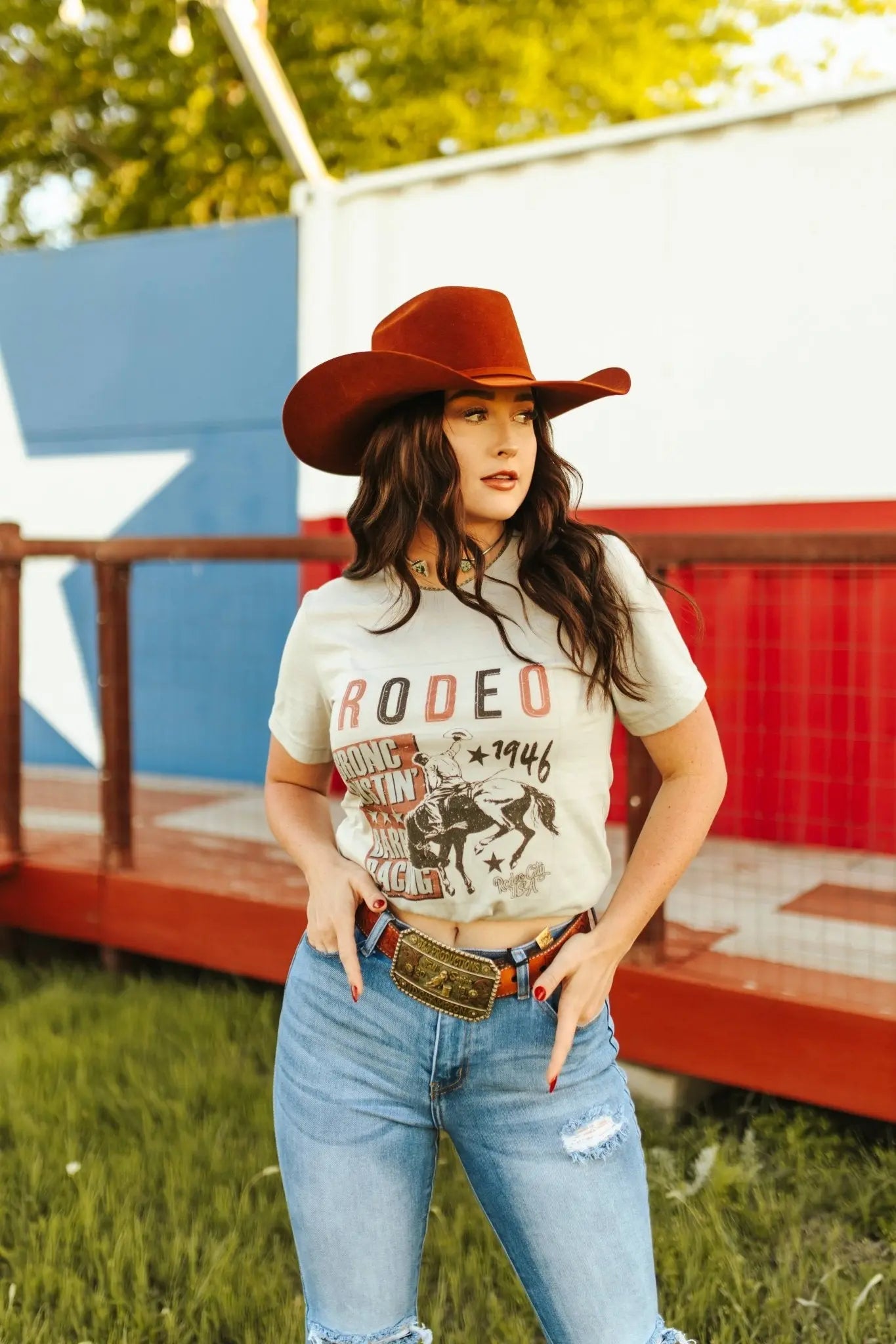 Bronc Bustin' Rodeo 1946 Graphic Tee Wild Junkie