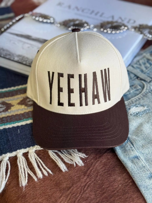 Brown Yeehaw Embroidered Trucker Hat Wild Junkie