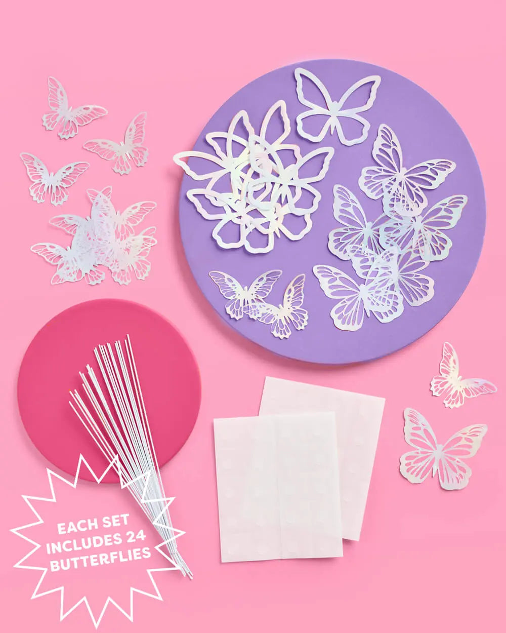 Butterfly Cake Topper - 3D foil cake topper xo, Fetti