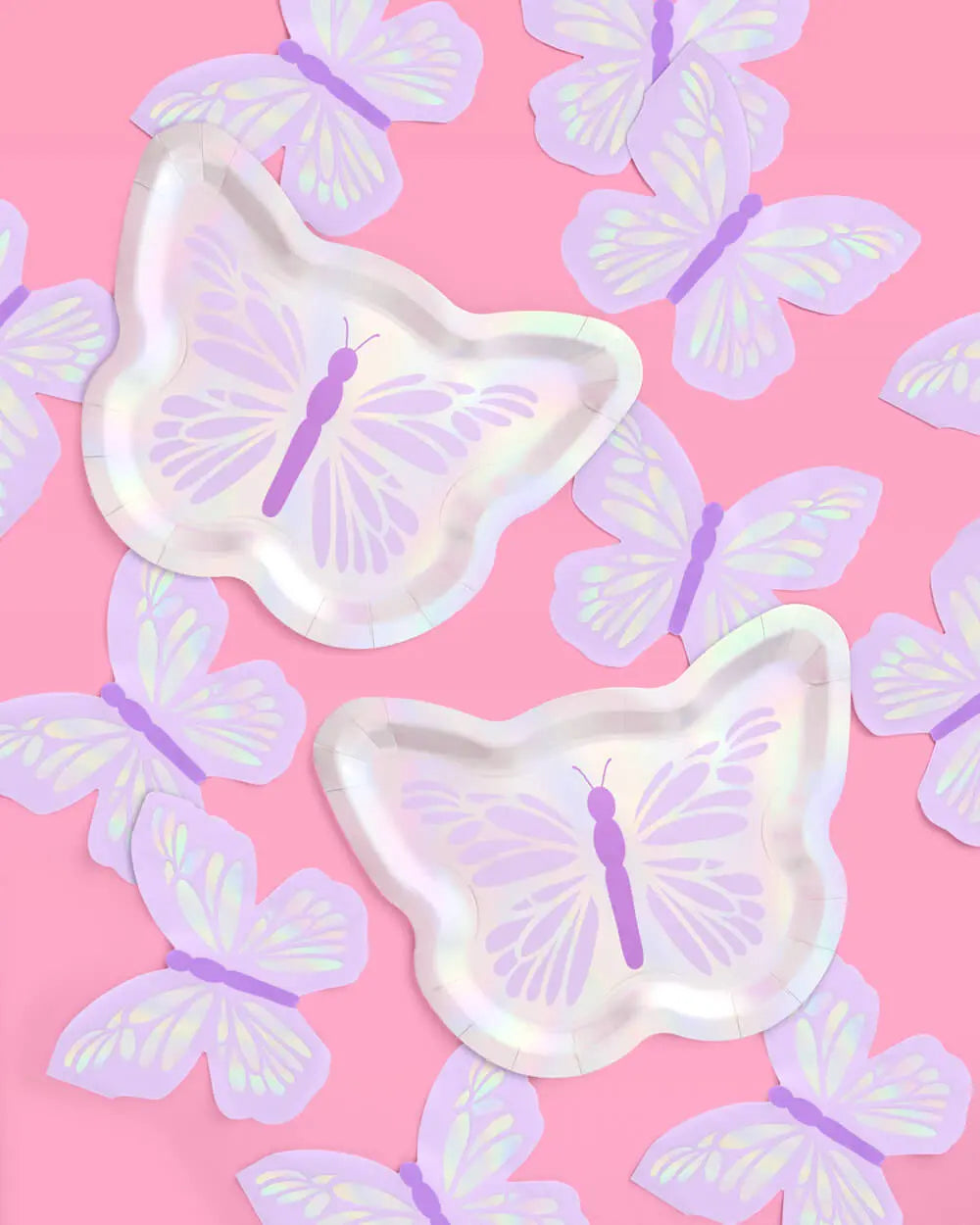 Butterfly Plates - 25 foil paper plates xo, Fetti