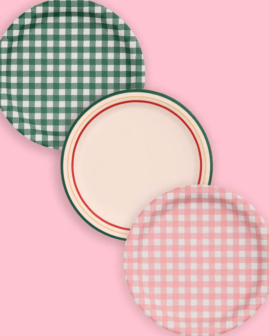 Camp Bride Plates - 24 matte paper plates xo, Fetti