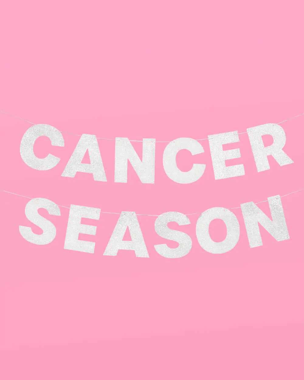Cancer Season Banner - silver glitter banner xo, Fetti