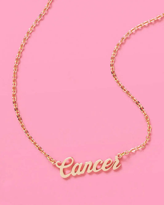 Cancer Season Necklace - gold script necklace xo, Fetti