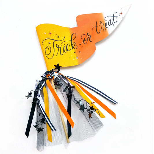Candy Corn Trick or Treat Party Pennant Cami Monet