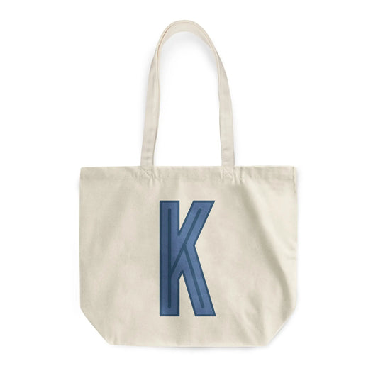 Canvas Tote - Single Initial - Navy Blue - NEW! CB Studio