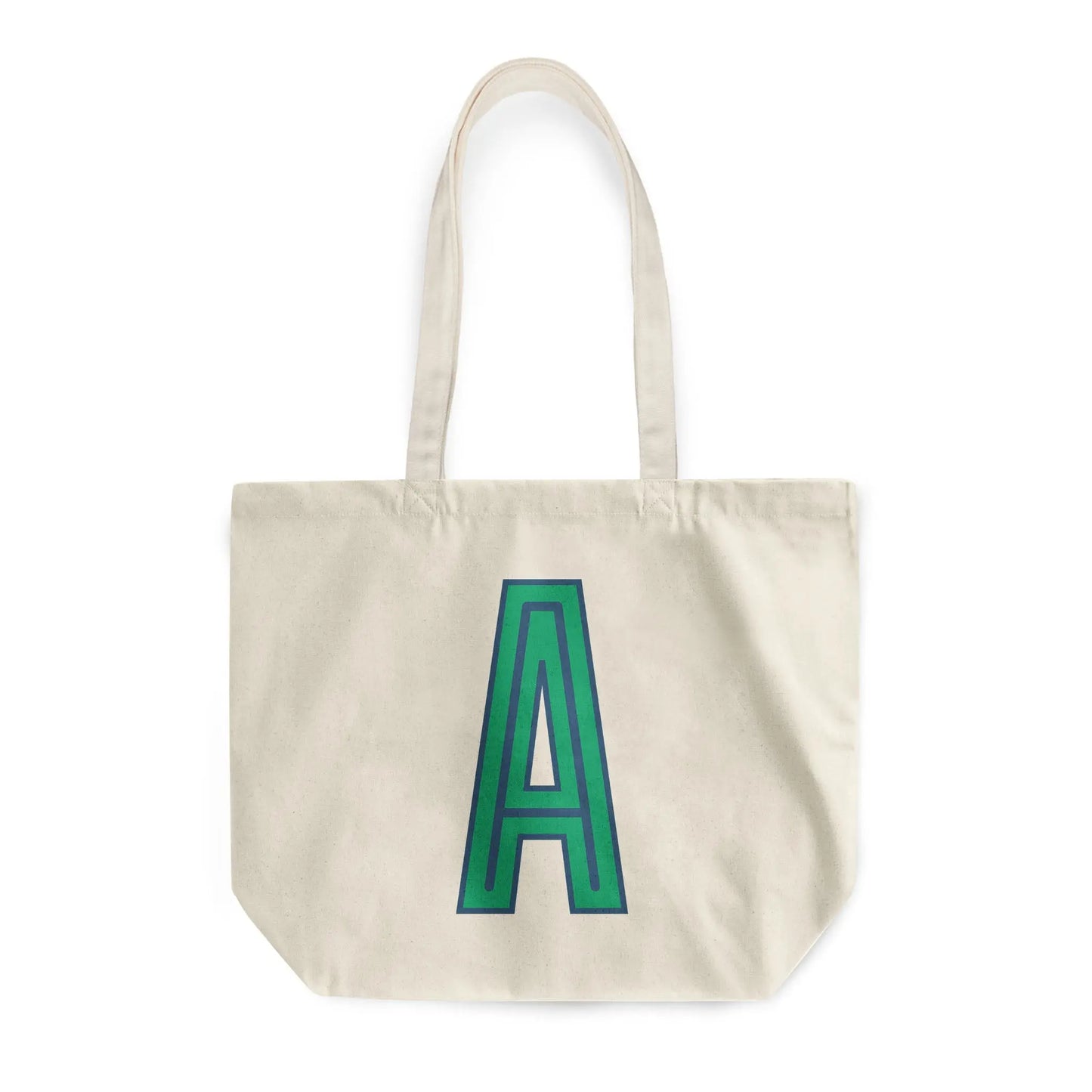Canvas Tote - Single Initial - Navy Green - NEW! CB Studio