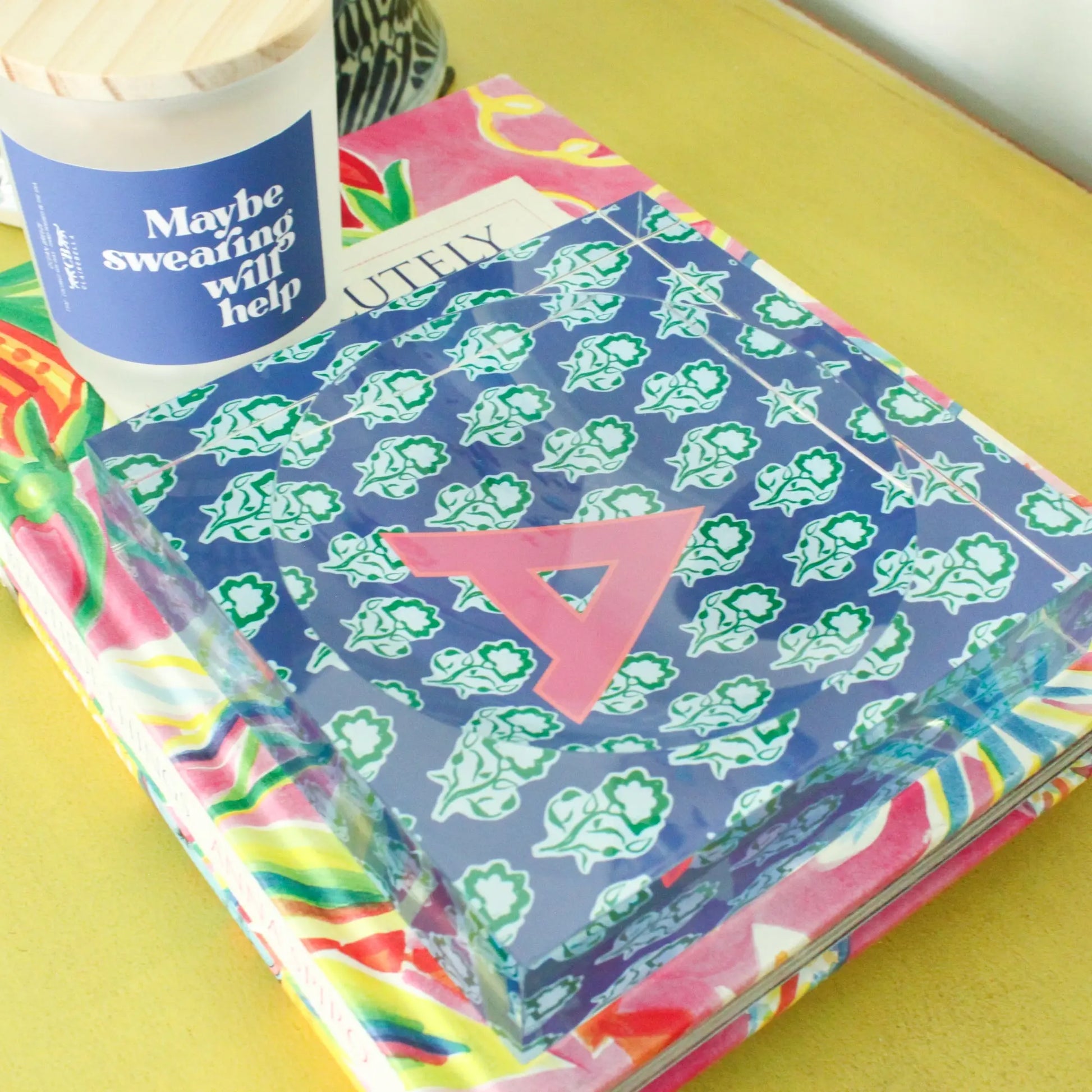 Catchall Tray - Single Initial Maya Blue - New! CB Studio
