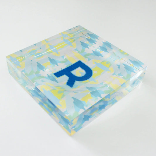 Catchall Tray - Single Initial Mila Citrus Blue - New! CB Studio