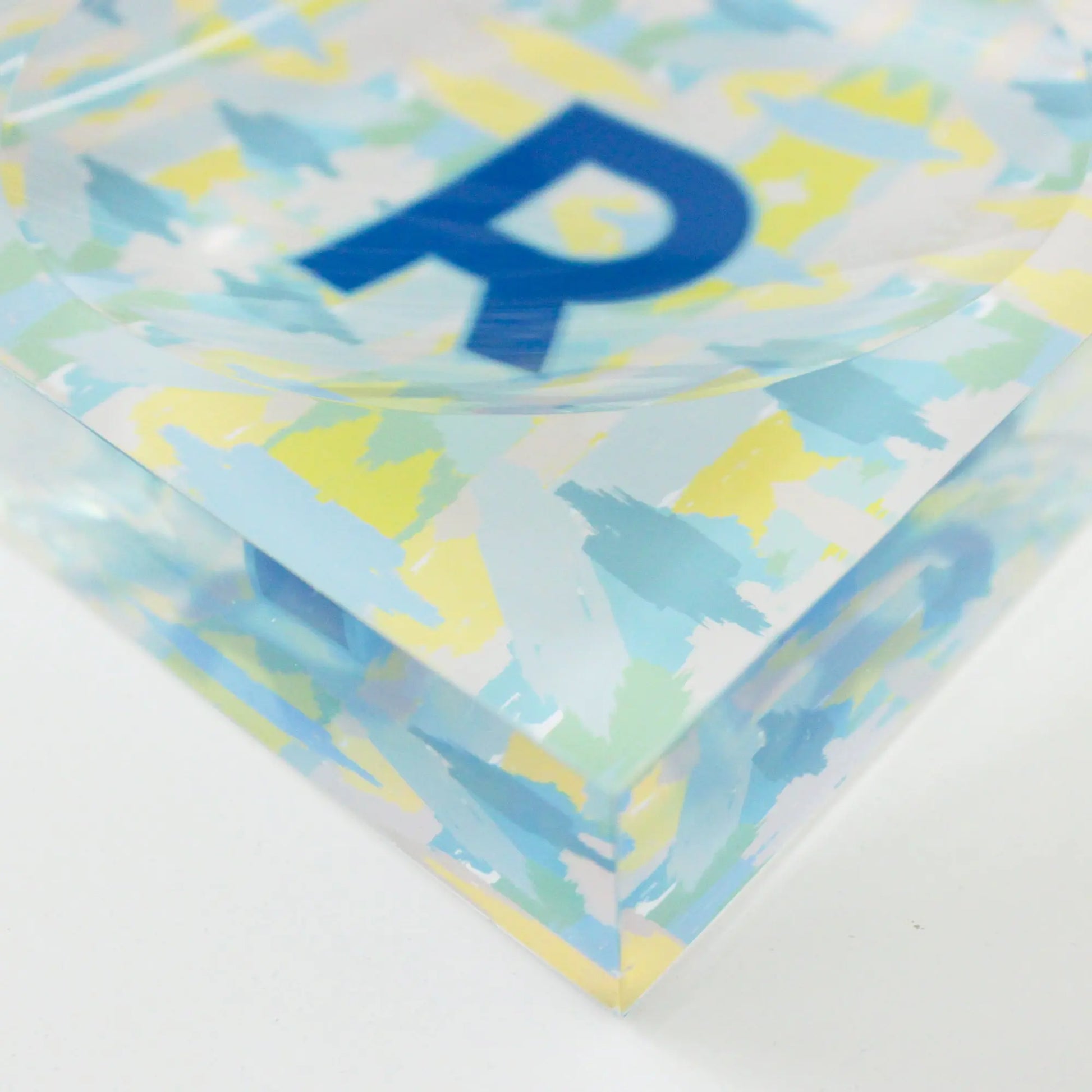 Catchall Tray - Single Initial Mila Citrus Blue - New! CB Studio