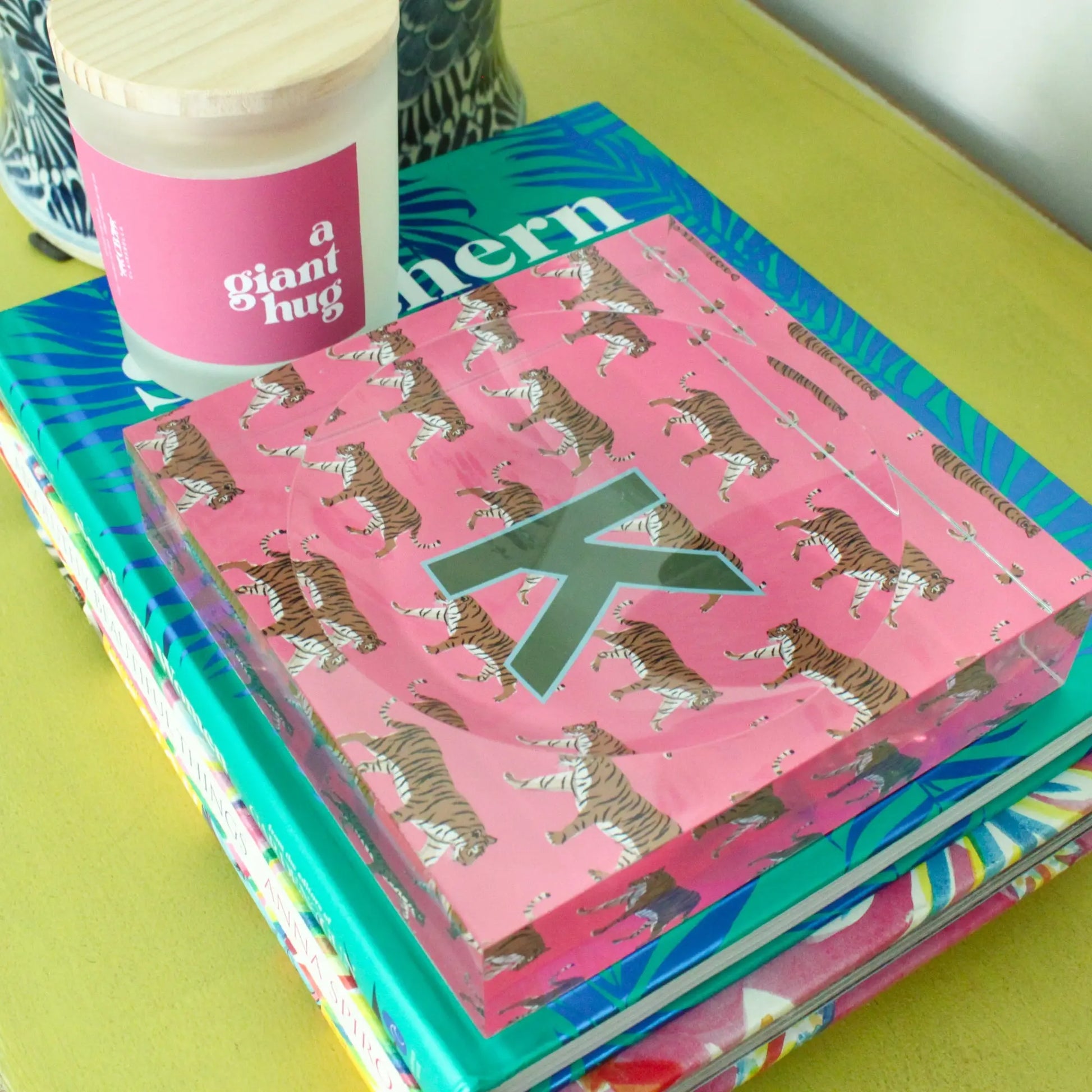 Catchall Tray - Single Initial Tiger Pink - New! CB Studio