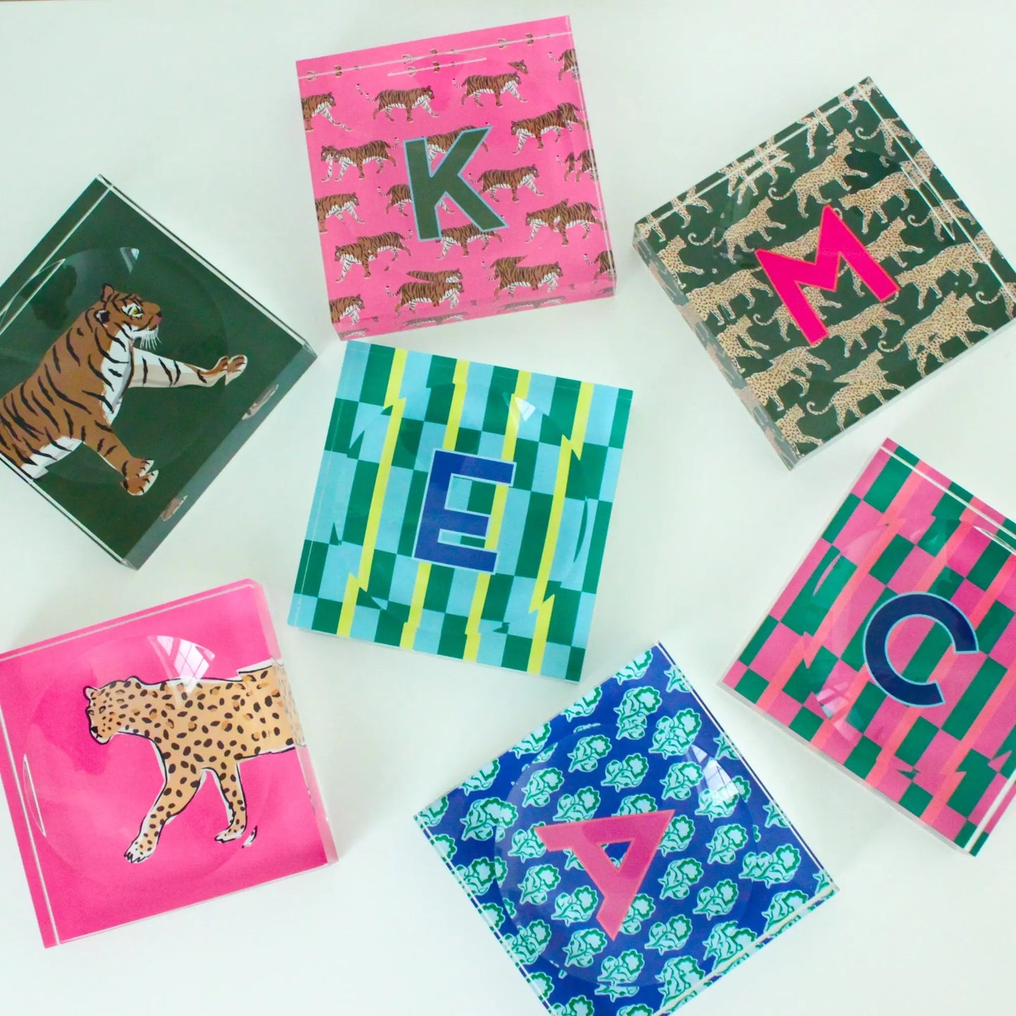 Catchall Tray - Single Initial Tiger Pink - New! CB Studio