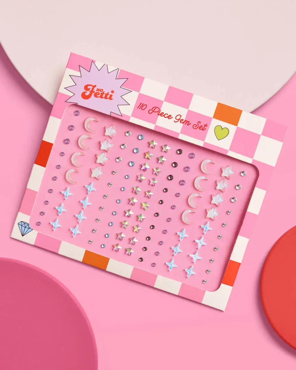 Celestial Gem Set - 110 adhesive face gems xo, Fetti
