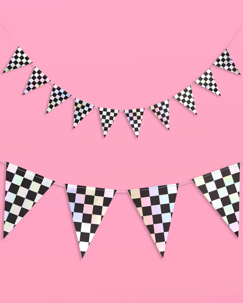 Checked Out Banner - black + iridescent banner xo, Fetti