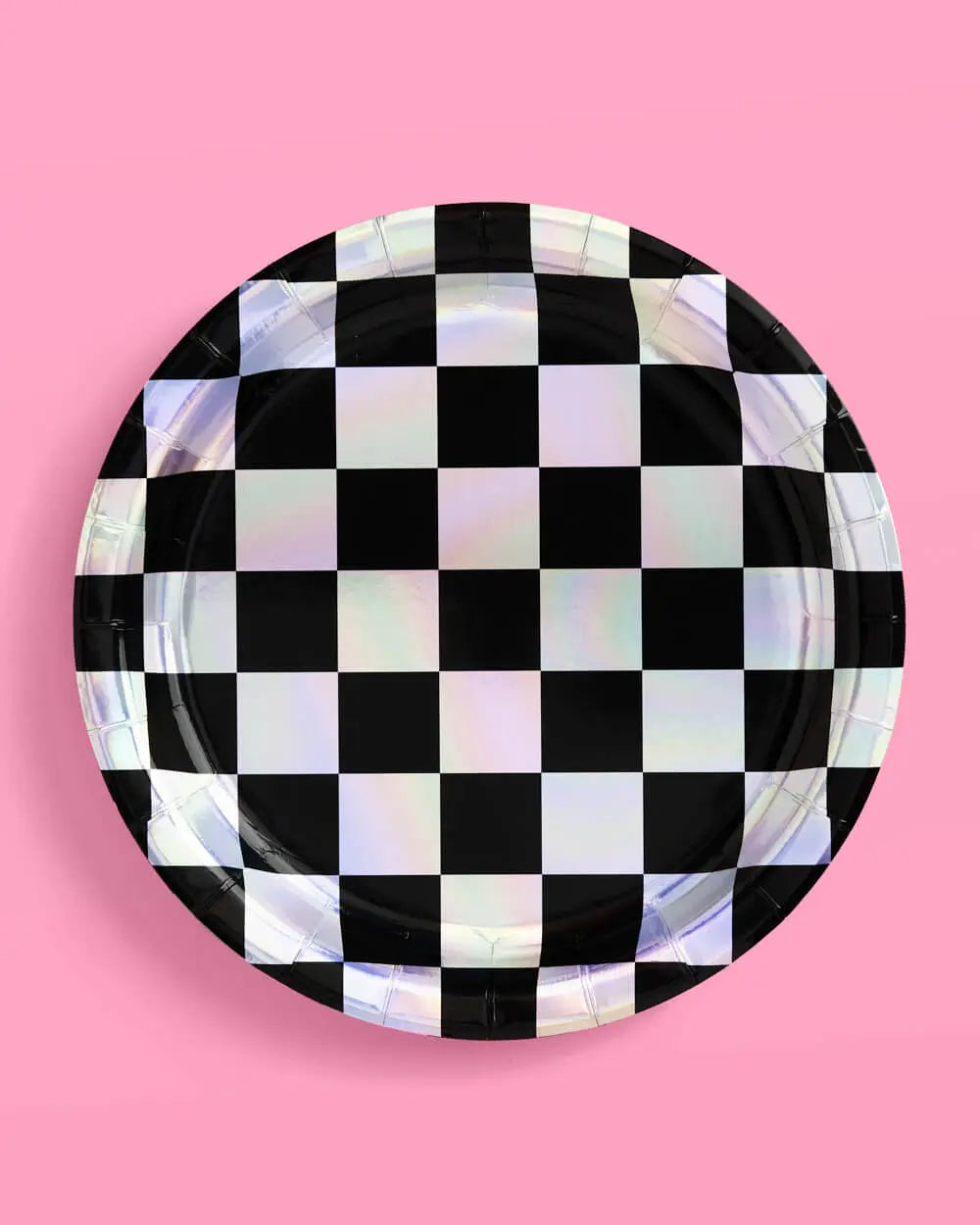 Checked Out Plates - 25 paper plates xo, Fetti