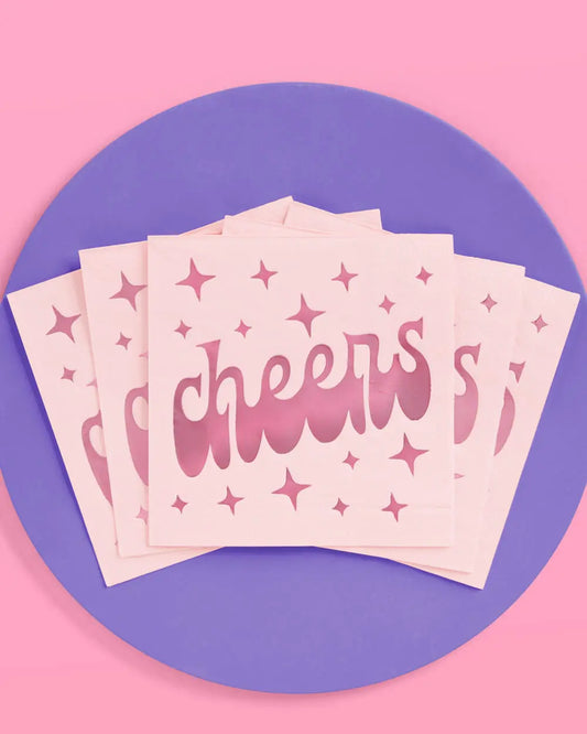 Cheers Napkins - 50 foil napkins xo, Fetti