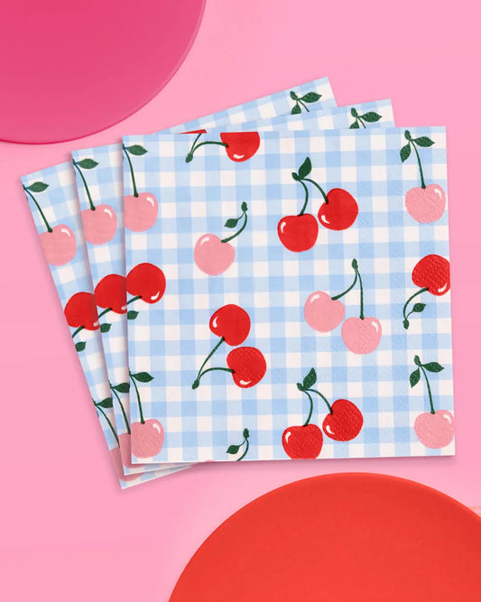 Cherry Napkins - 25 paper napkins xo, Fetti