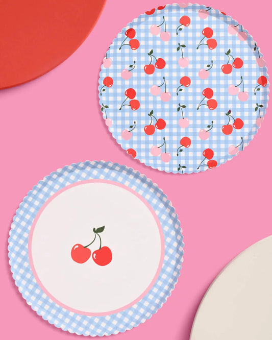 Cherry Plates - 24 paper plates xo, Fetti