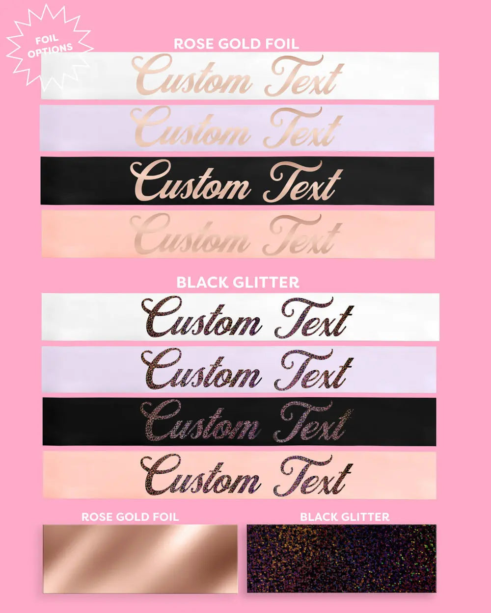 Classic Custom Sash - customizable sash xo, Fetti