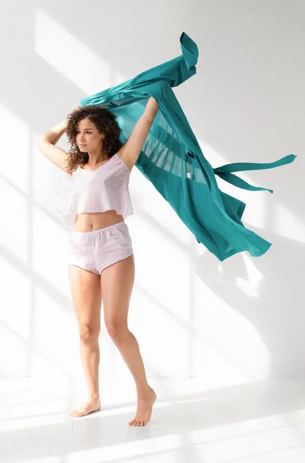 Classic Long Woven Cotton Robe Salua Lingerie