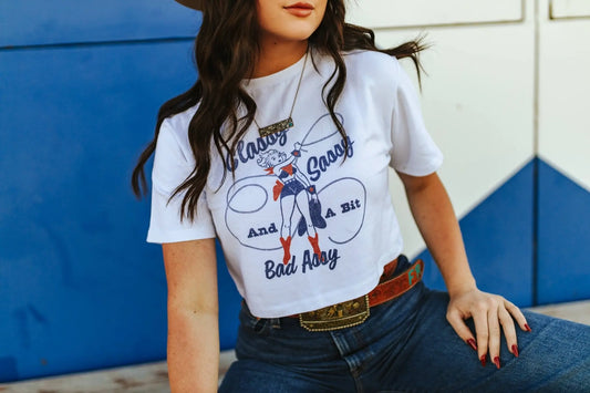 Classy Sassy Bad Assy Boxy Crop Graphic Tee Wild Junkie