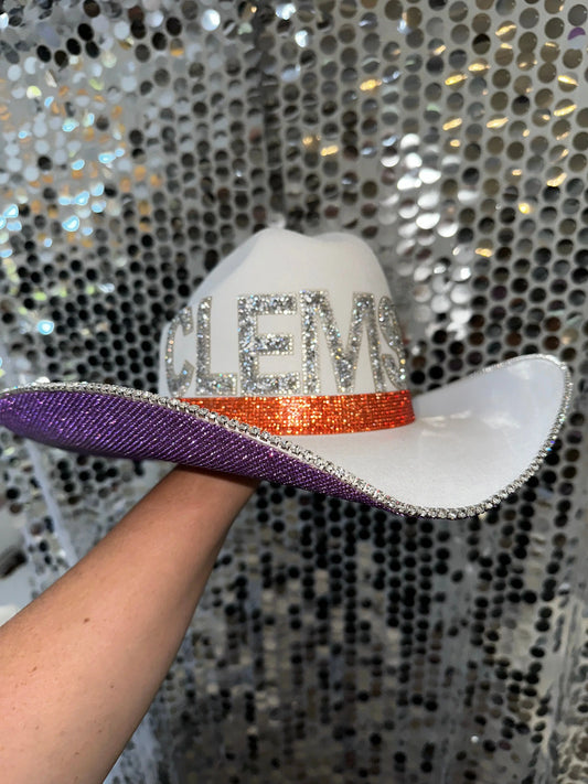 Clemson Hat Rhinestone Cowgirl