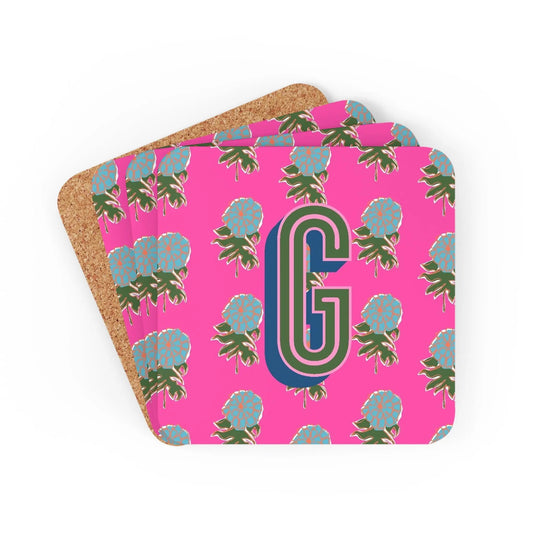 Coaster Set - Kyra Pink Monogrammed CB Studio