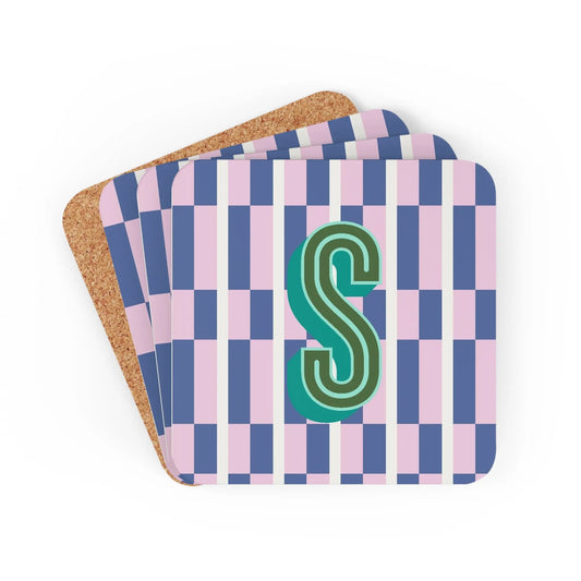 Coaster Set - Maxi Blueberry Monogrammed CB Studio