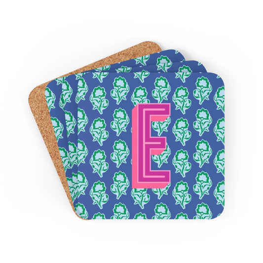Coaster Set - Maya Blue Monogrammed CB Studio