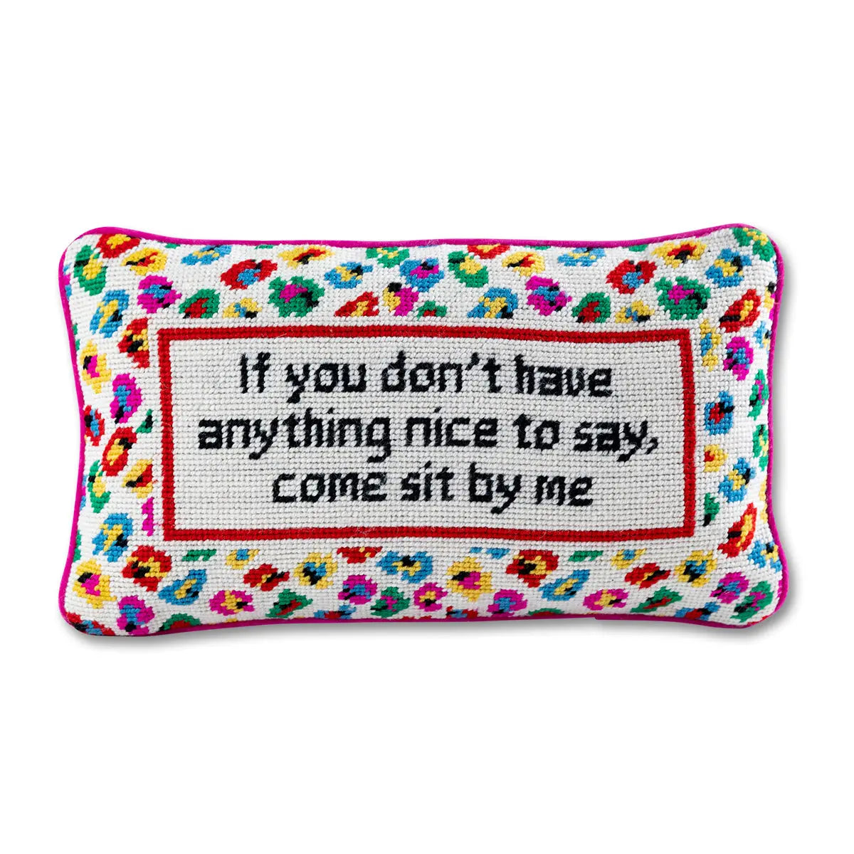 Come Sit By Me Needlepoint Pillow Furbish Studio