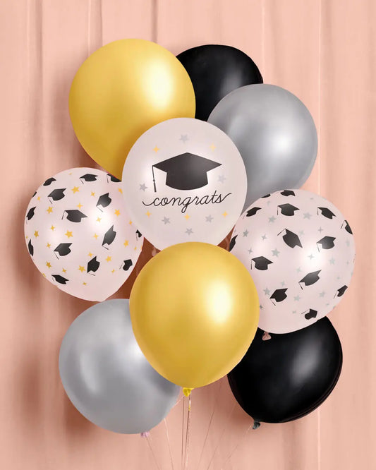Congrats Grad Balloon Pack - 24 latex balloons xo, Fetti