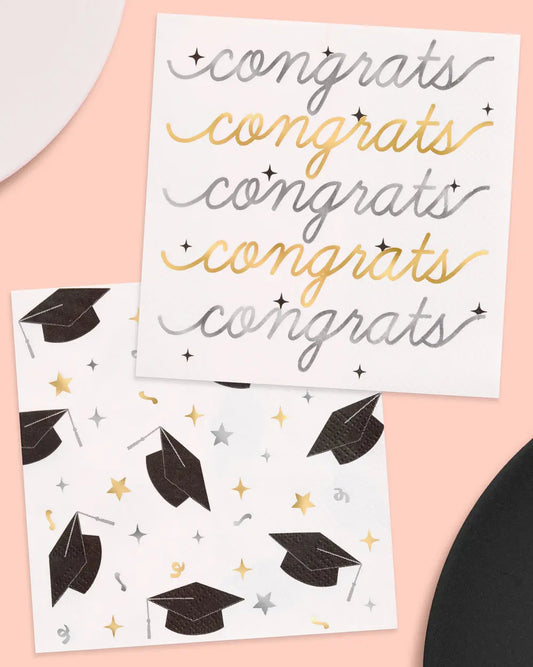 Congrats Grad Napkins - 50 paper napkins xo, Fetti