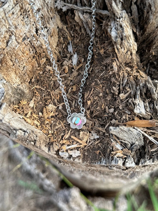 Cotton Candy Turquoise Flower Necklace Wild Junkie