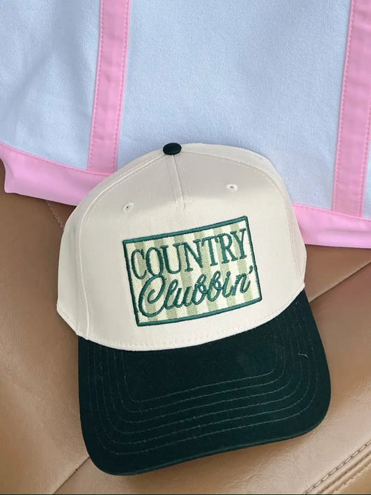 Country Clubbin' - Green Vintage Trucker Hat KenzKustomz