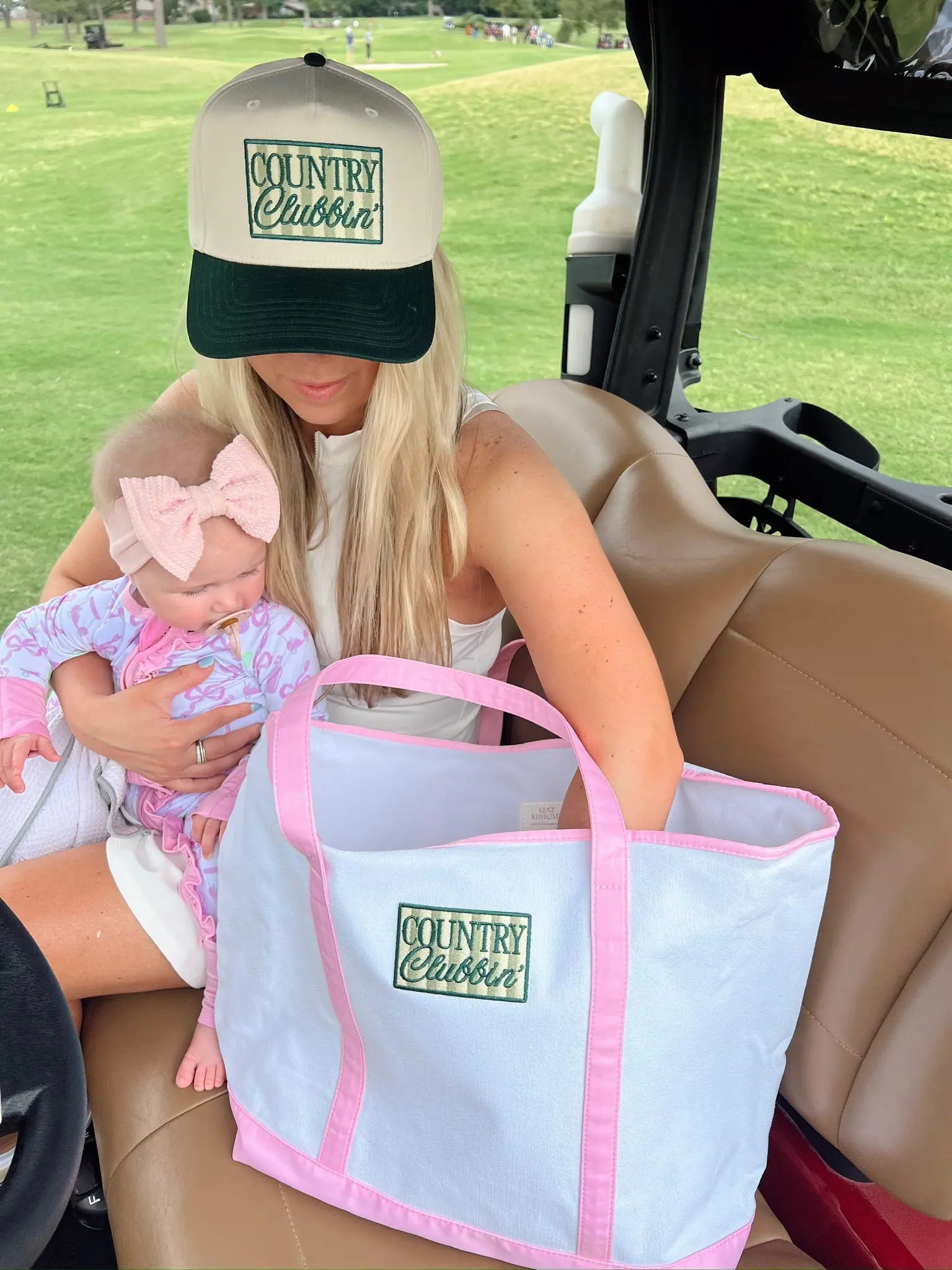 Country Clubbin' - Green Vintage Trucker Hat KenzKustomz