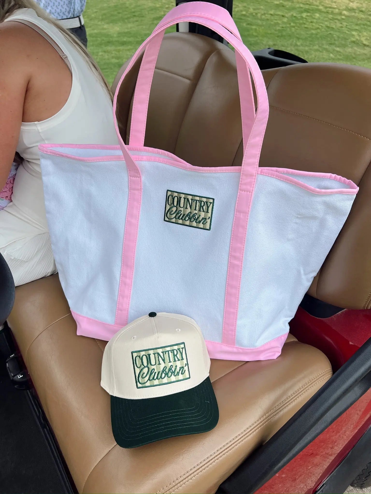 Country Clubbin' - Pink Canvas Tote KenzKustomz