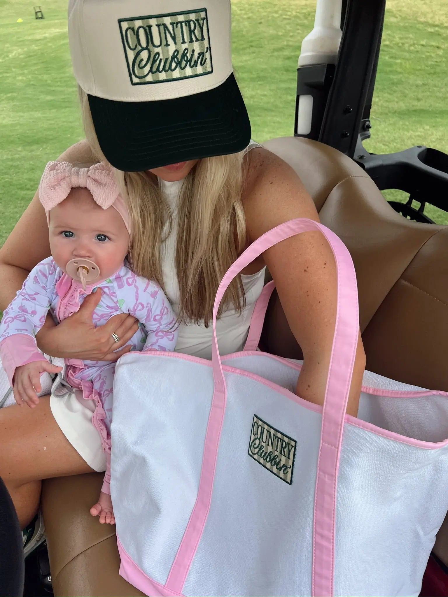 Country Clubbin' - Pink Canvas Tote KenzKustomz