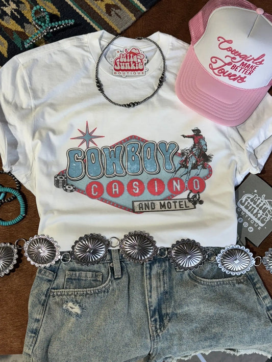 Cowboy Casino Motel Graphic Tee Wild Junkie