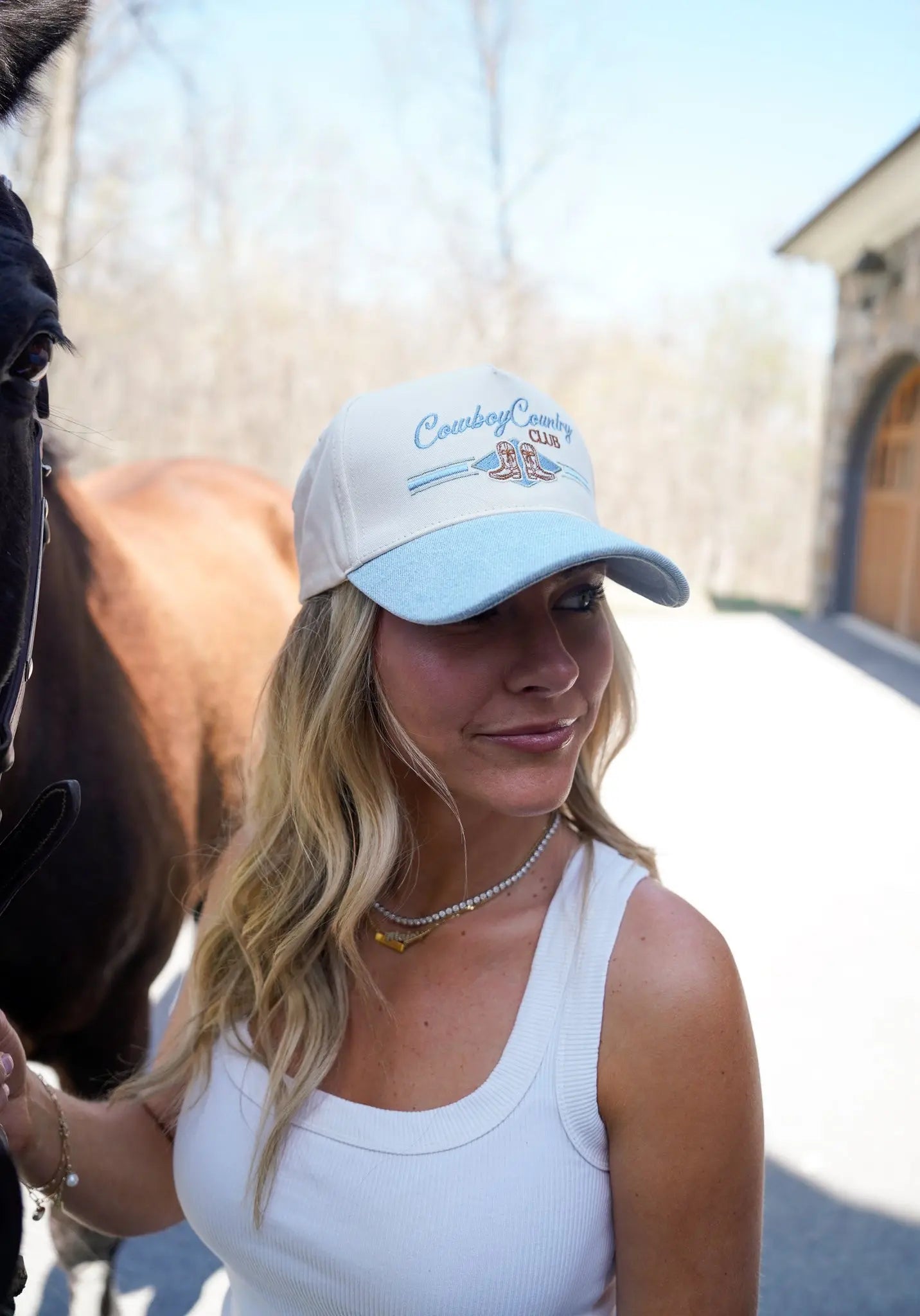 Cowboy Country Club - Denim Vintage Trucker Hat KenzKustomz