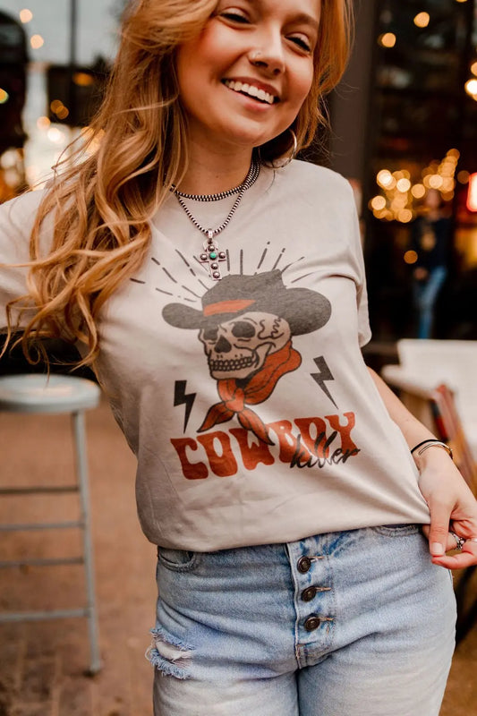 Cowboy Killer Skull Graphic Tee Wild Junkie