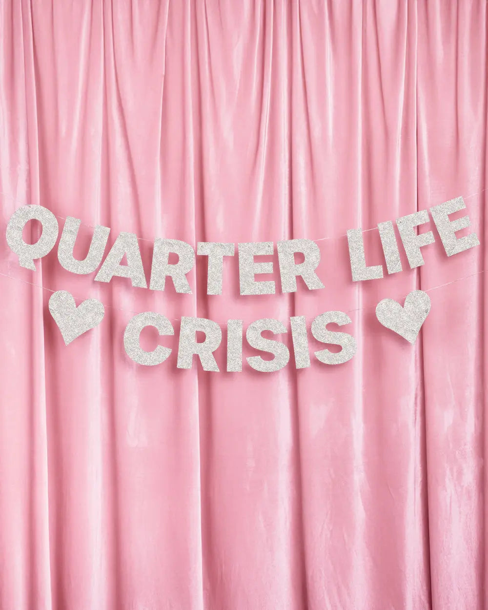Crisis Averted Banner - silver glitter banner xo, Fetti
